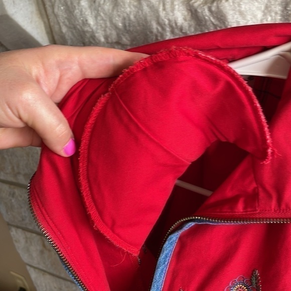 Koret City Blues flora embroidered jacket red sz small - Picture 6 of 10